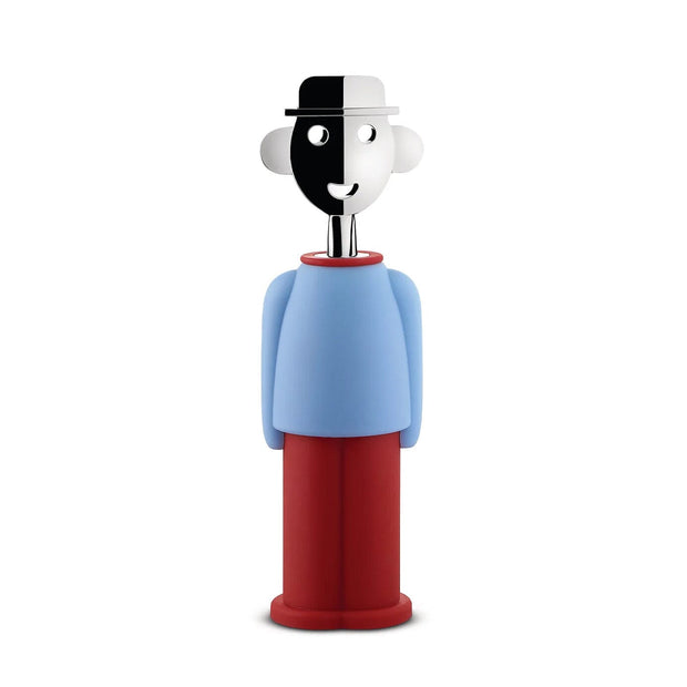 Alessandro M Corkscrew, Light Blue and Red by Alessandro Mendini for Alessi
