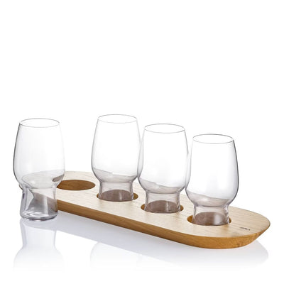 Waterford Craft Brew Beer Glass Flight Set with Paddle