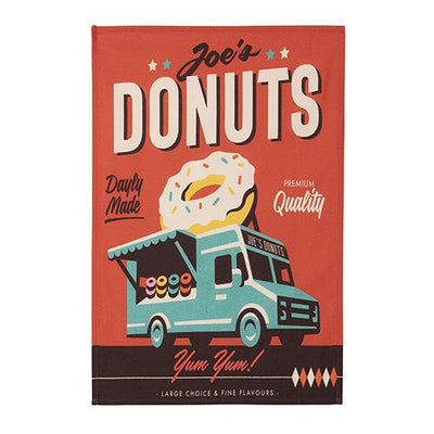 Joe's Donuts Tea Towel by MISTERATOMIC