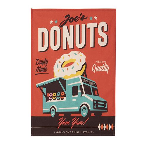 Joe's Donuts Tea Towel by MISTERATOMIC