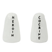 Heroin & Cocaine Salt and Pepper Shakers by David Shrigley