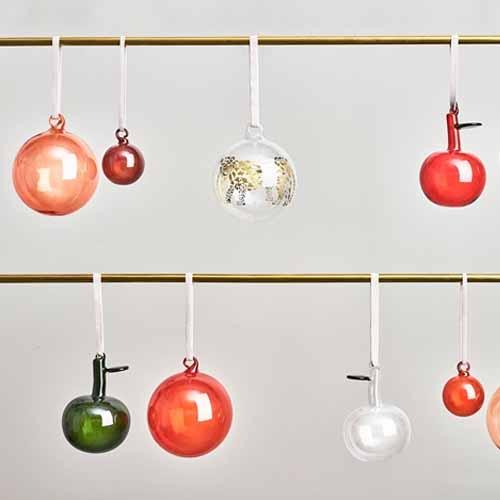 Glass Apple Ornament, Set of 3 Clear by Iittala